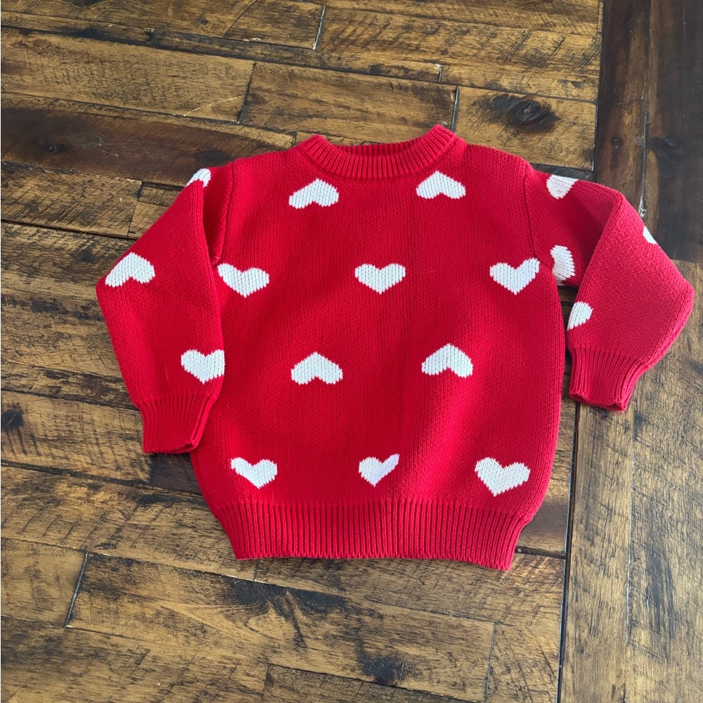 Red Heart Pattern Sweater